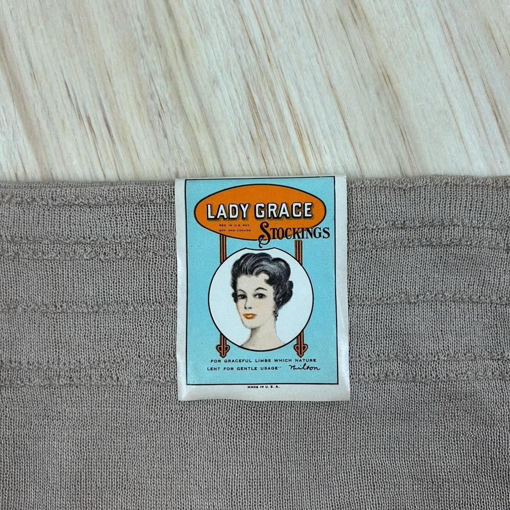 Vintage NOS Lady Grace‎ Durene Women's Stockings Mercerized Cotton Size 10